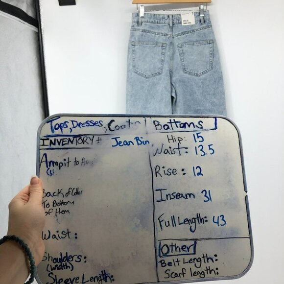 Refuge Denim wide leg high rise distressed  light wash Jeans NWT size 3 - Picture 15 of 16